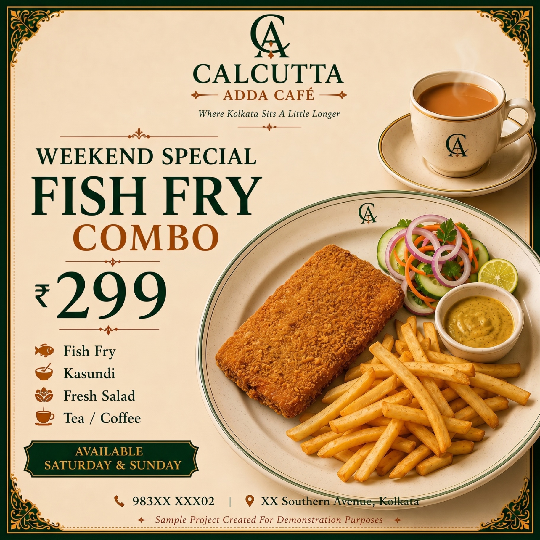 Calcutta Adda Café Specials Poster
