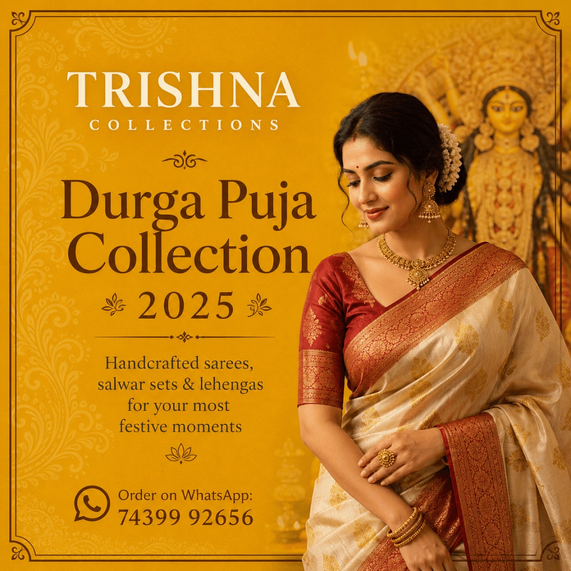 Durga Puja Collection 2025 poster for Trishna Collections