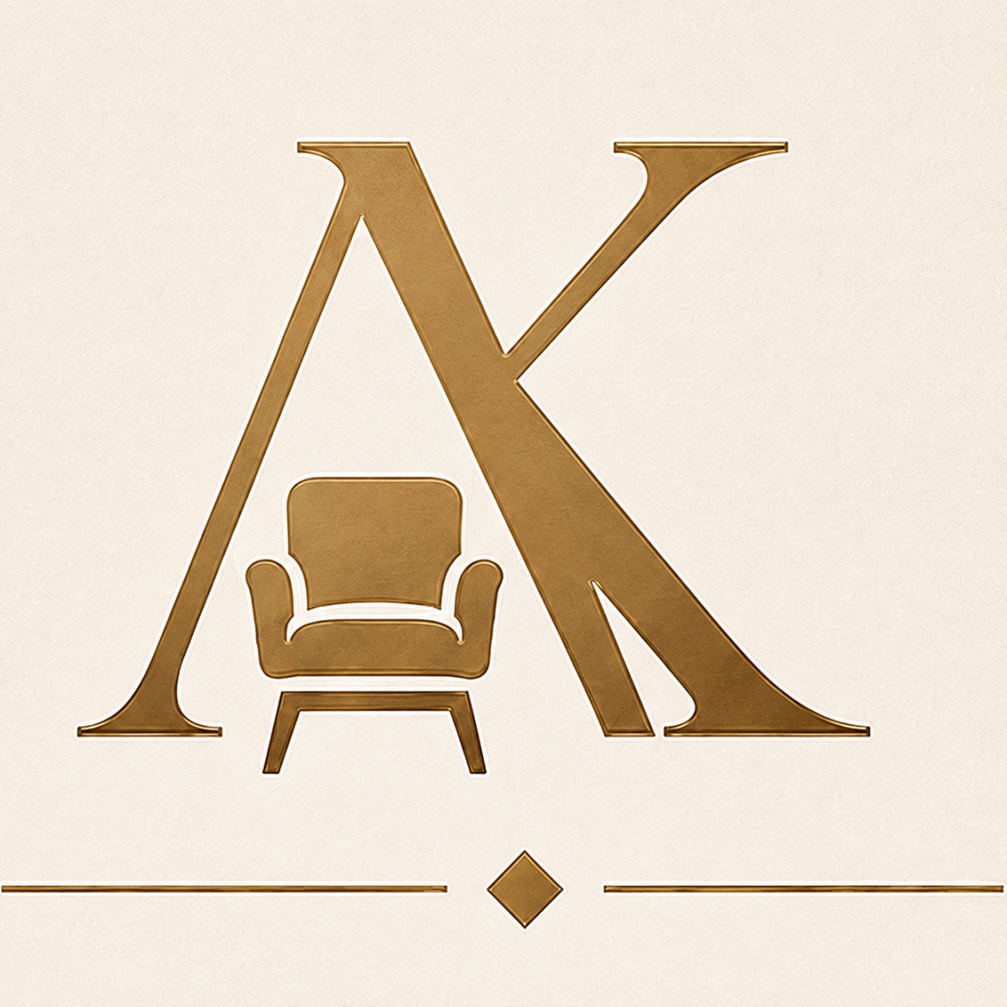 Monogram logo design for A K Unique Furniture