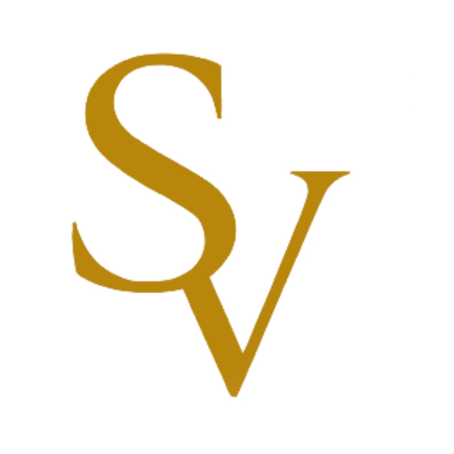Gold SV monogram logo design for Swasti Vista